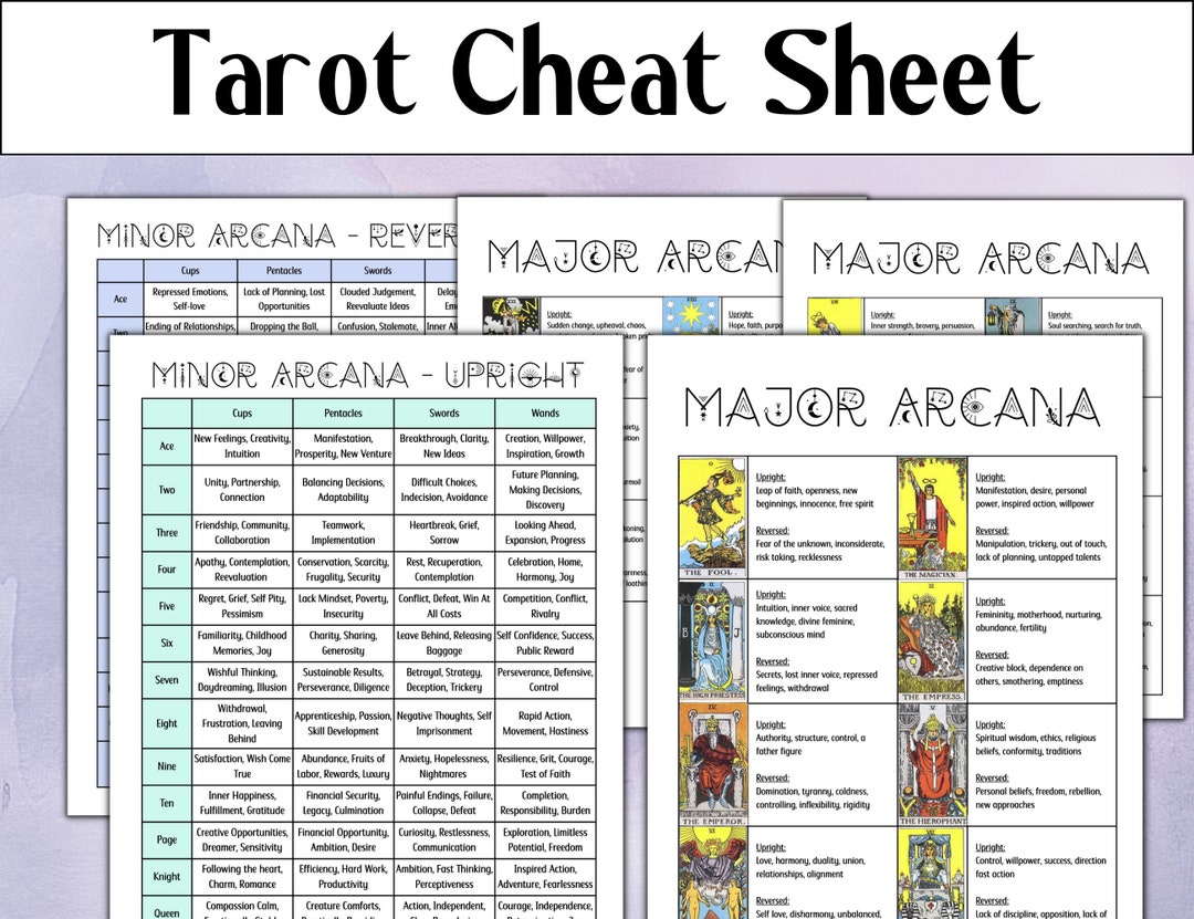 Quick Tarot Card Cheat Sheet: Get Instant Meanings for All Cards and Start Reading Tarot Fast Today