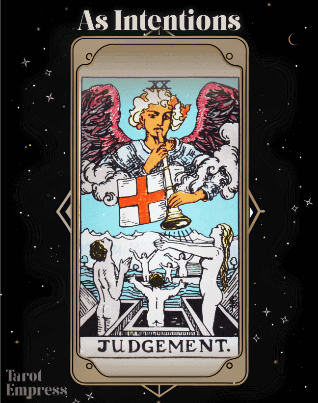 Judgement Tarot Intentions for love and career: Get insights into your future.